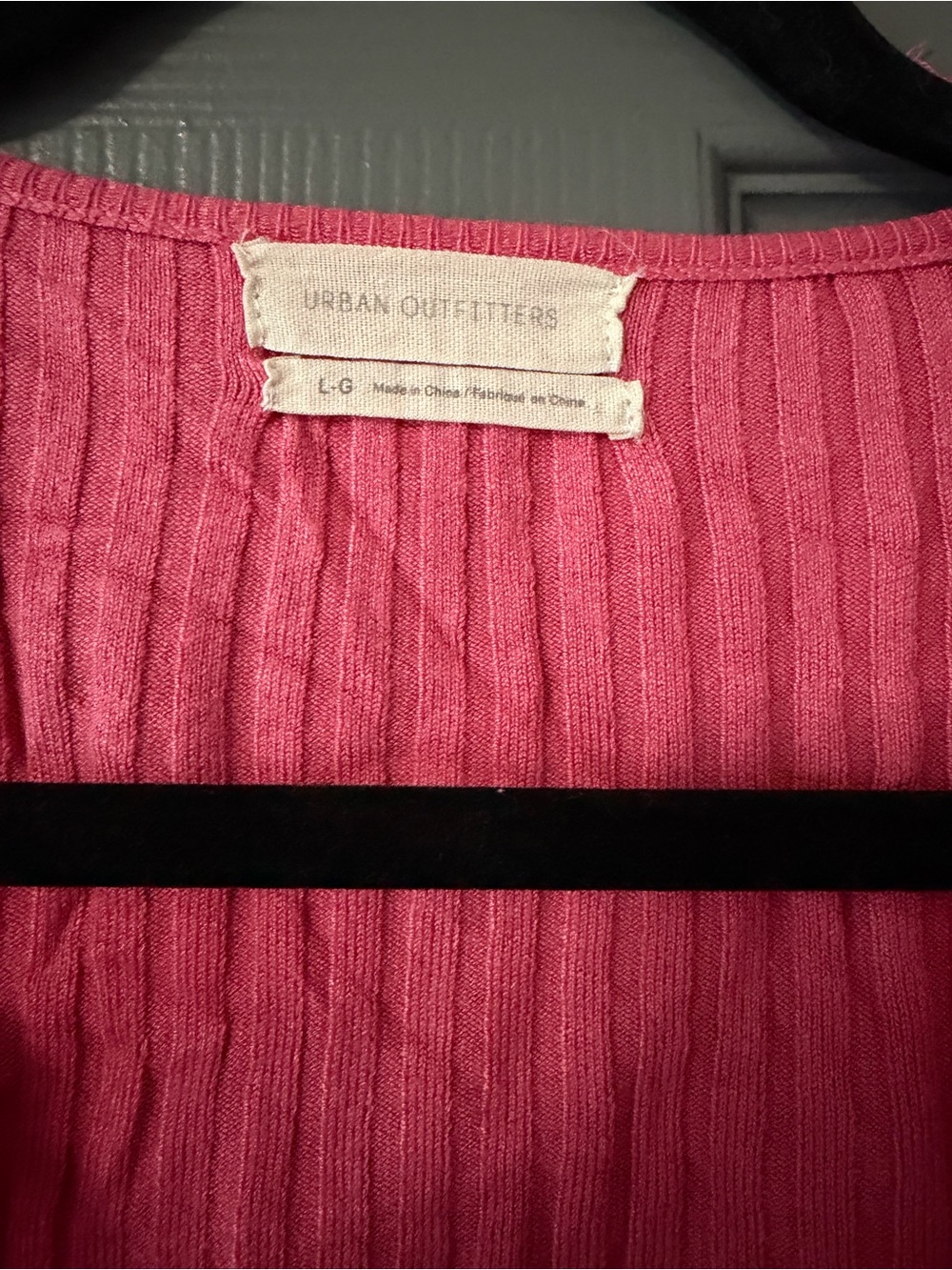 Pink Ribbed Cropped Cardigan urban outfitters size 11 - Picture 2 of 3